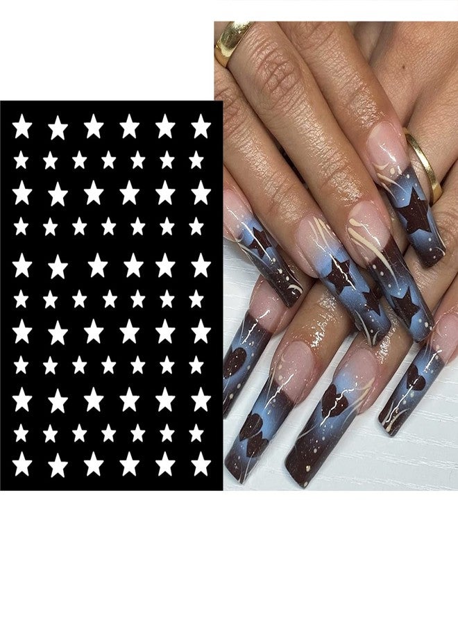 JERCLITY 6 Sheets Airbrush Stencils Nail Stickers for Nail Art Self-Adhesive Star Butterfly French Tip Heart Nail Decals Stencils Tool for Women Girls Nail Art Accessories - Image 2